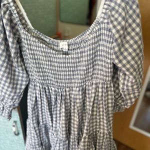 SOUTHERN SOCIAL GINGHAM BABYDOLL DRESS